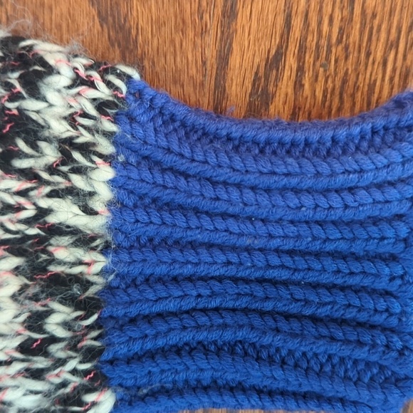 J.Crew black/ Blue marled Quality Wool blend Knit Pullover warm winter Sweater M - Picture 7 of 8